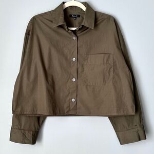 Madewell Straight-Hem Shirt | Faded Ivy | Size Small